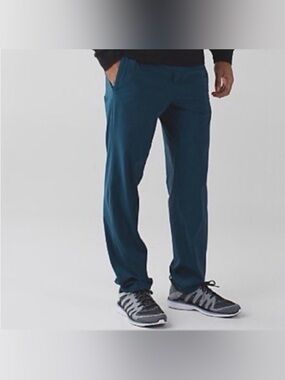 Lululemon Men’s Cutback Alberta Lake Teal Pants Drawstring Waist Zip Pockets S